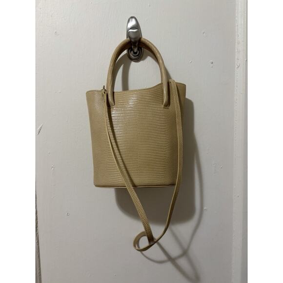 Little Liffner Tulip Tote Mini Tan Sand Croc NWT - Picture 3 of 5